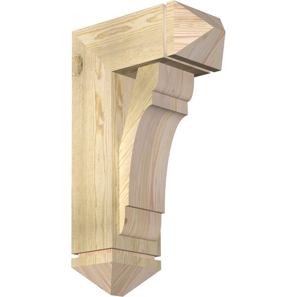 Ekena Millwork Olympic Arts and Crafts Rough Sawn Bracket w/ Offset Brace, Douglas Fir, 8"W x 18"D x 30"H BKT0806X18X30OLY03RDF - main